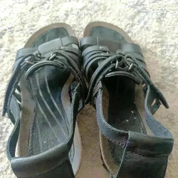 Teva Cabrillo Wedge Black Leather Gladiator Sandal 7 - Picture 12 of 14